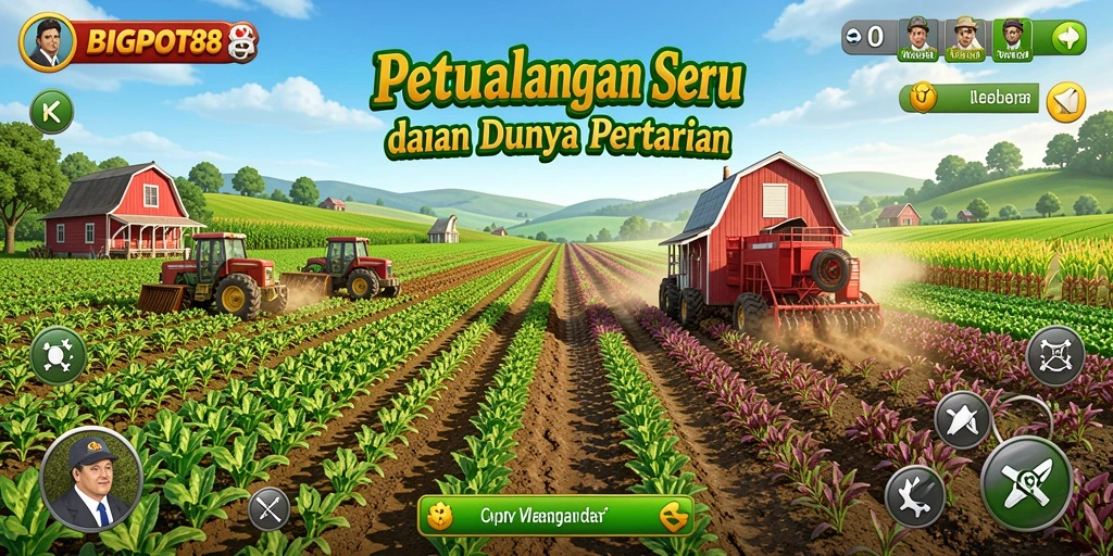 Tampilan gameplay menarik dalam BIGPOT88 dengan aktivitas bertani.