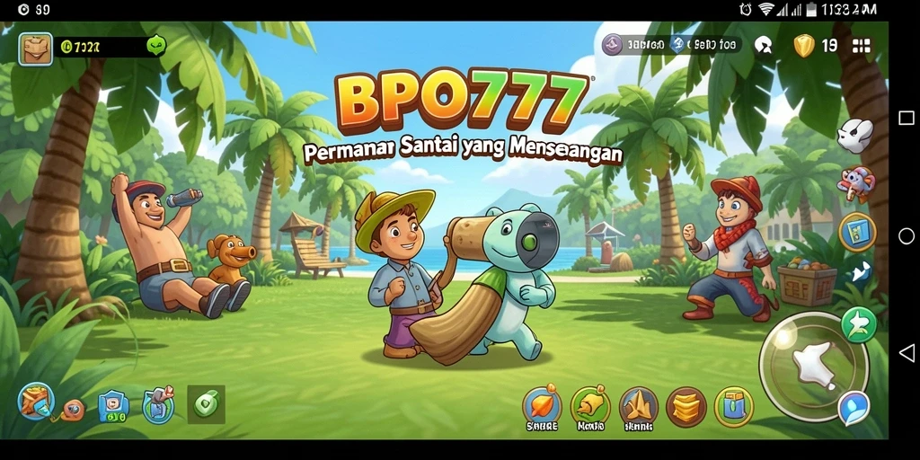 Screenshot BPO777 menunjukkan tampilan menarik dari gameplay yang santai.