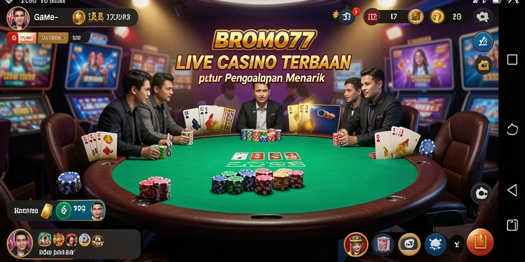 Tampilan gameplay Live Casino yang mendebarkan di BROMO77.