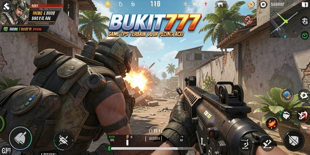 Tampilan menegangkan dari gameplay BUKIT777 saat bertempur di arena TPS.