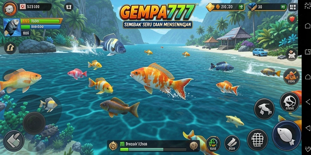 Screenshot utama GEMPA777 menampilkan keseruan dalam menembak ikan.