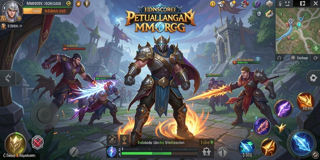 Tampilan gameplay seru di dunia IDNSCORE yang memukau.