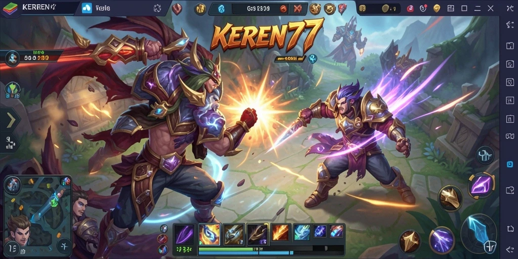Screenshot gameplay KEREN77 yang menampilkan aksi seru dalam pertarungan.