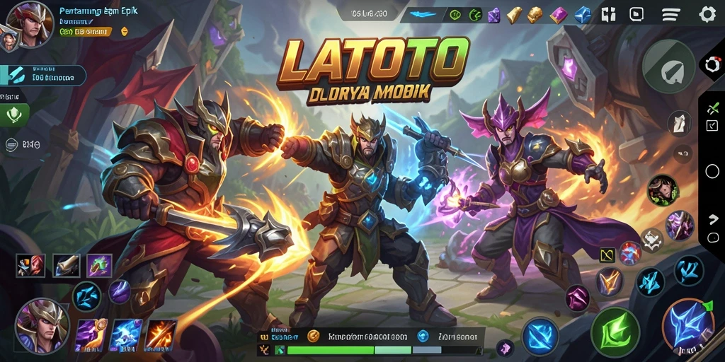Tampilan gameplay LATOTO yang penuh aksi dan strategi MOBA.