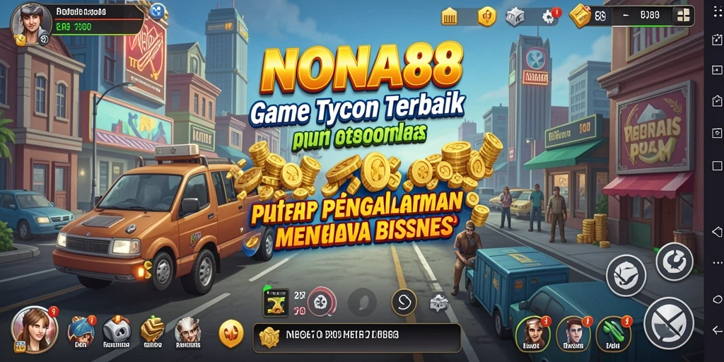 Screenshot utama NONA88 menampilkan gameplay seru dalam manajemen bisnis Tycoon.