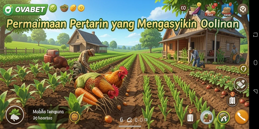 Screenshot OVABET menampilkan gameplay seru dalam bertani.