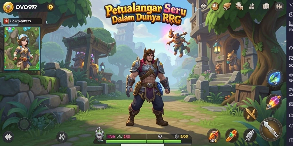 Tangkapan layar dari gameplay RPG OVO99 yang epik.