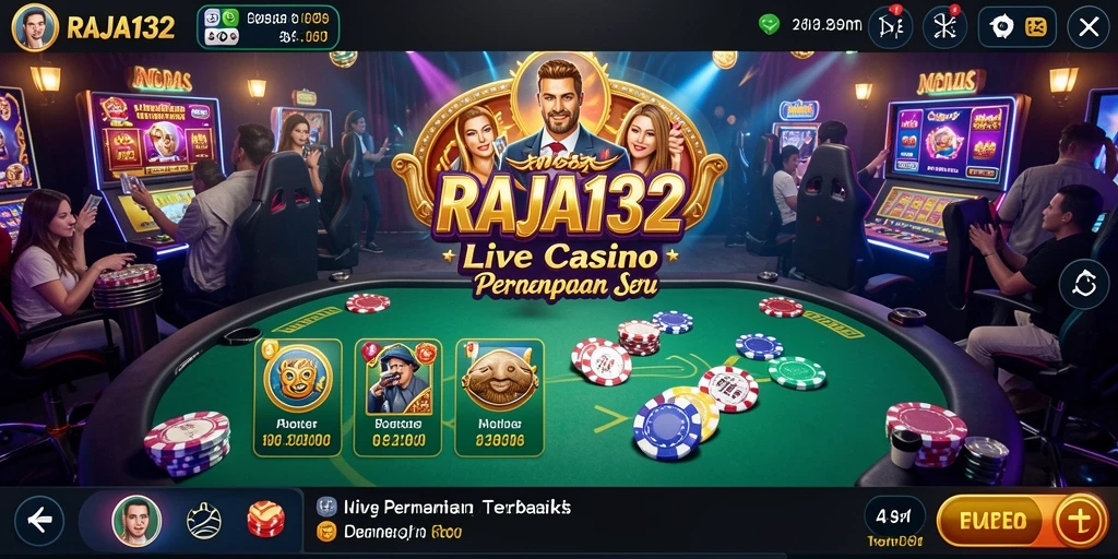 Tampilan utama gameplay Live Casino RAJA132 yang mendebarkan.